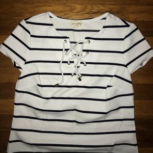 Maison Jules striped lace up dress